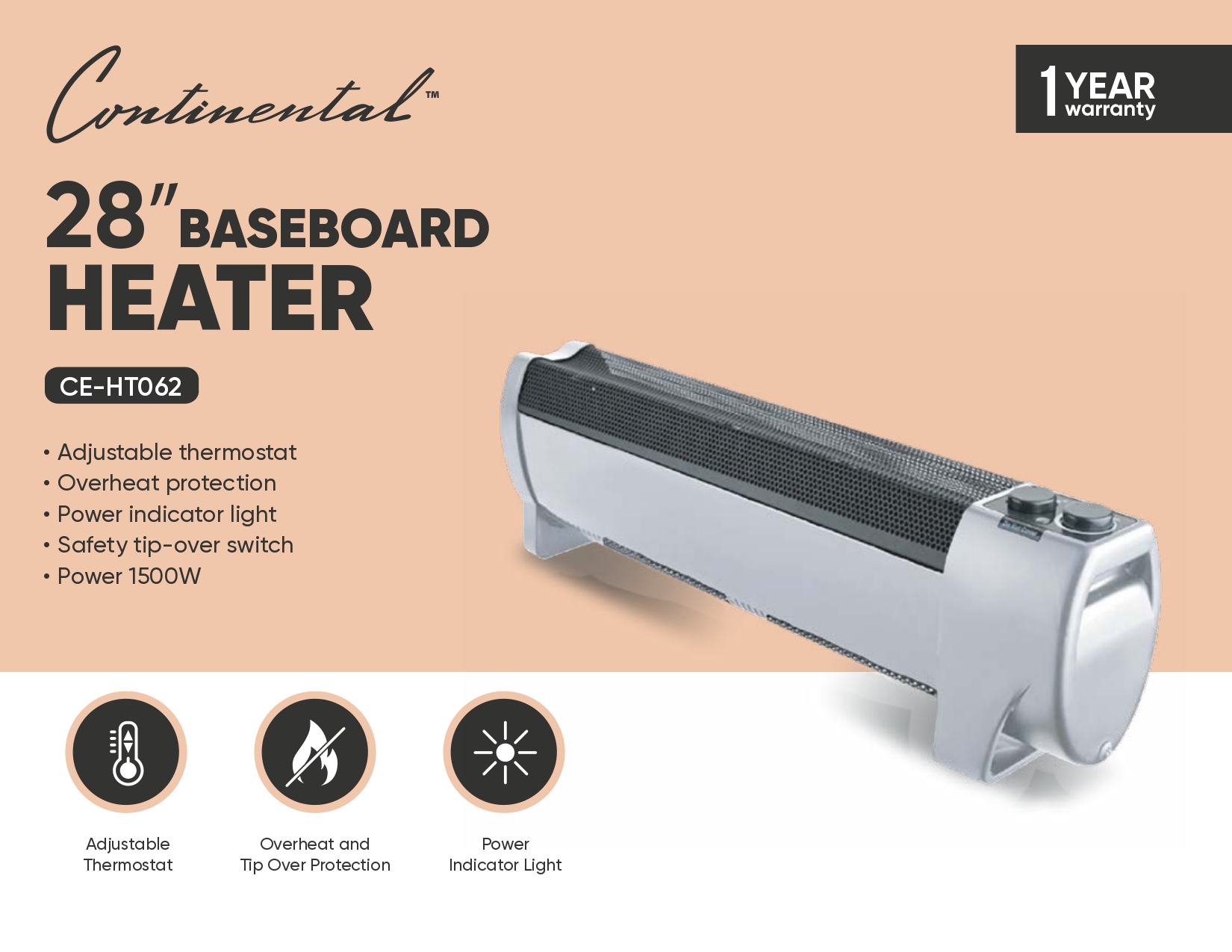 28" Baseboard Heater