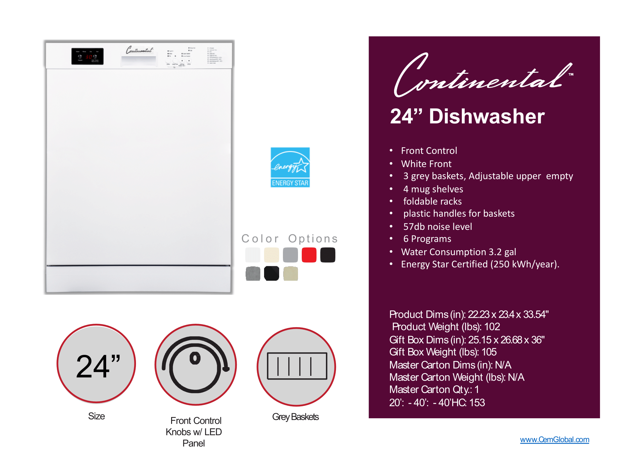 24” Dishwasher