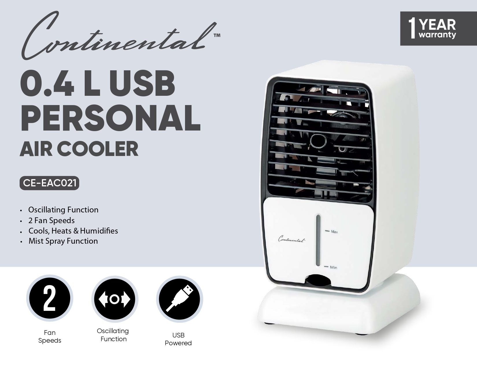 0.4 L USB PERSONAL AIR COOLER