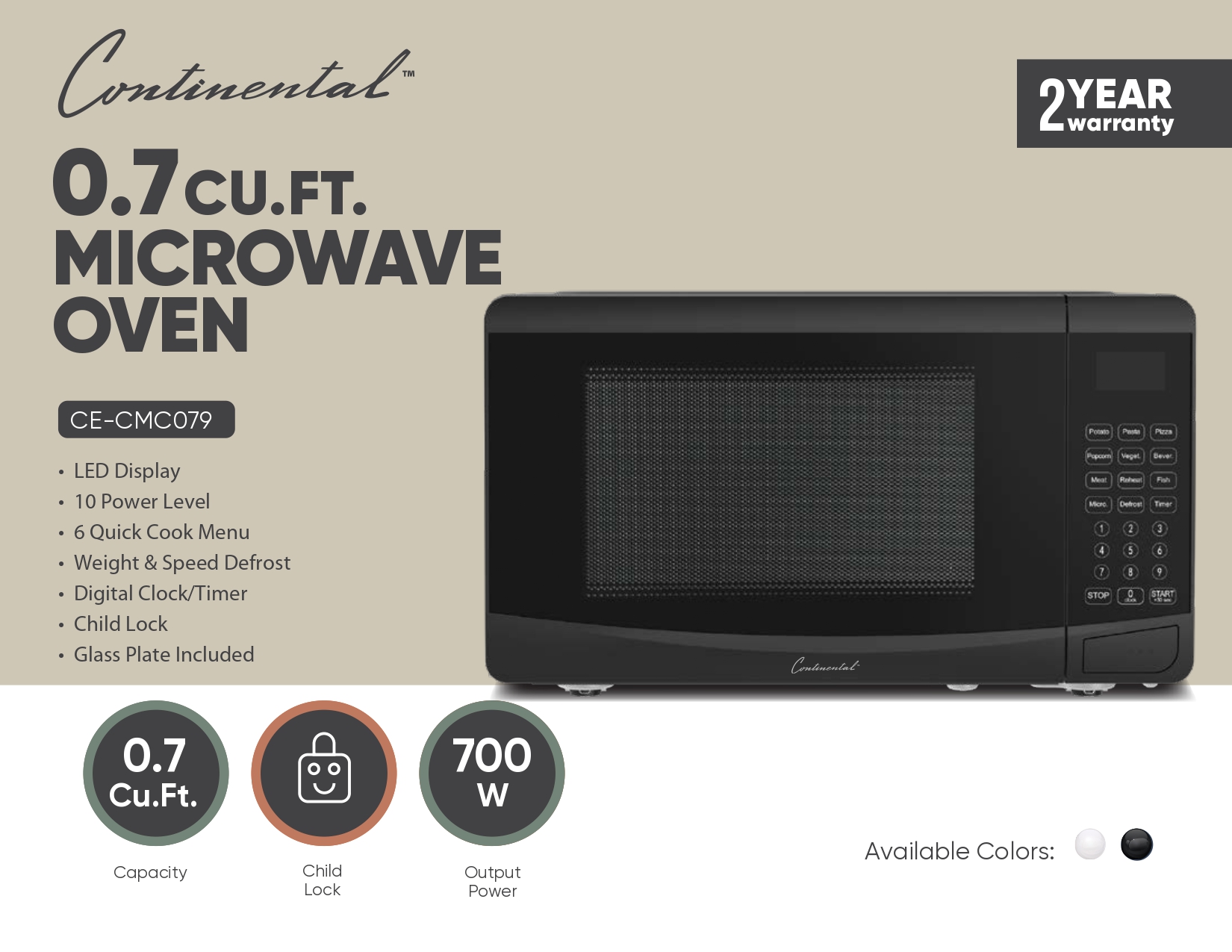 0.7CU.FT. MICROWAVE OVEN