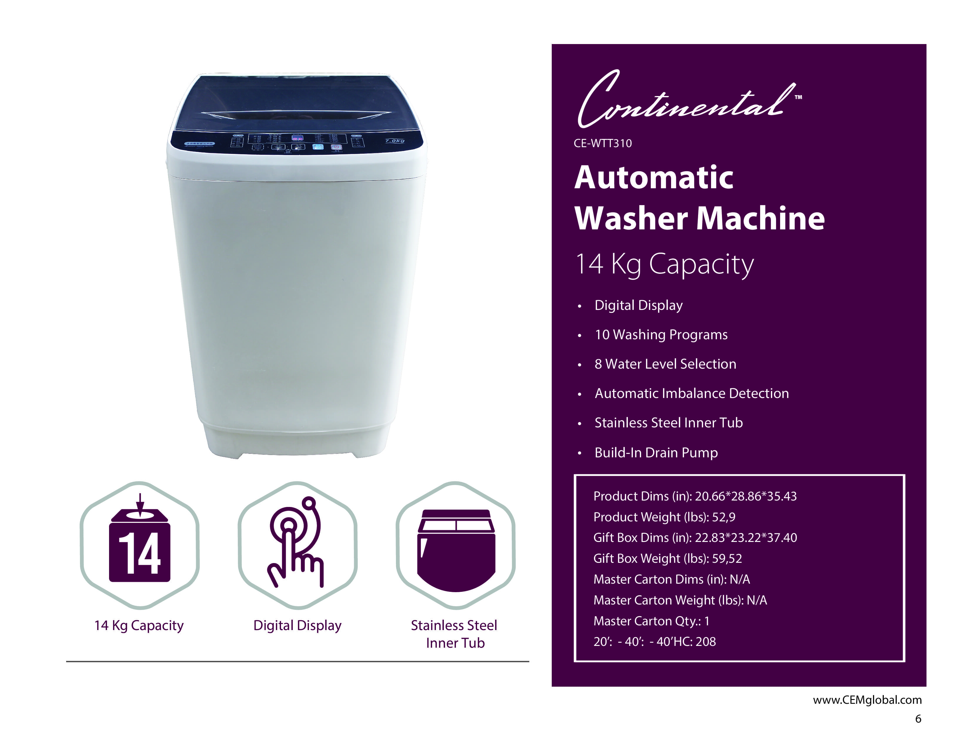 Automatic Washer Machine 14 Kg Capacity