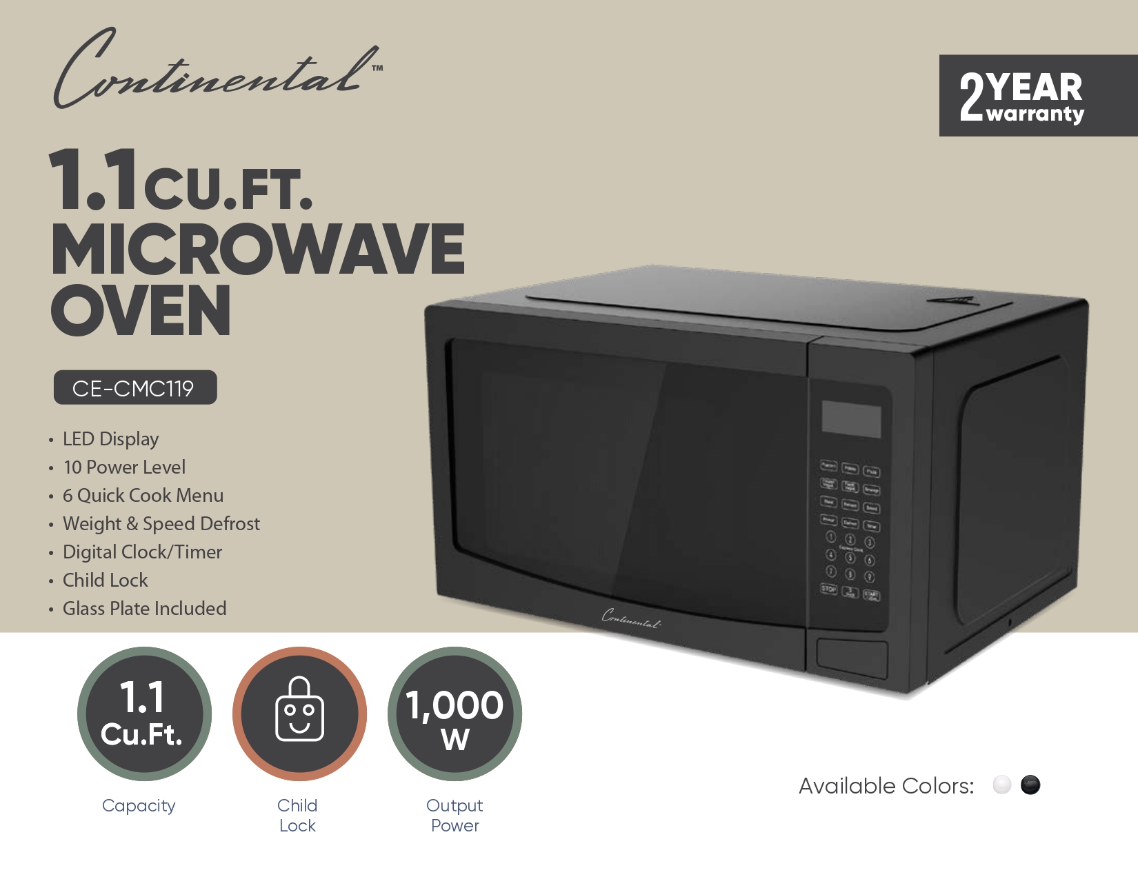 1.1CU.FT MICROWAVE OVEN