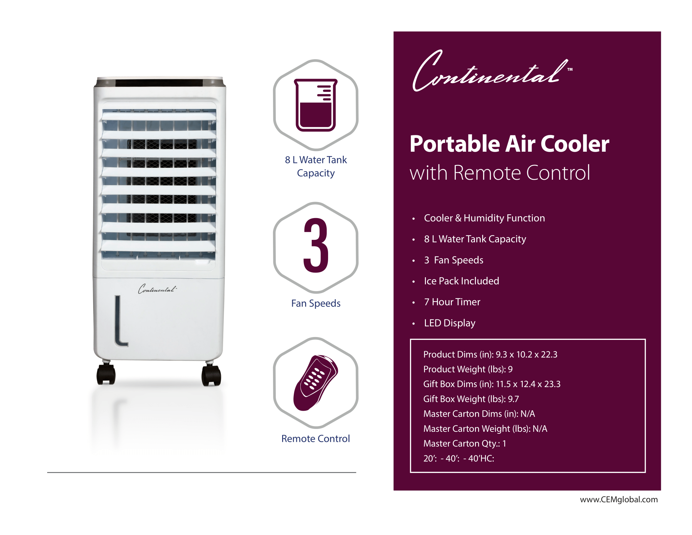 Portable Air Cooler with Remote Control
