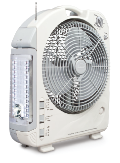 12" Radio Fan with Rechargeable Battery