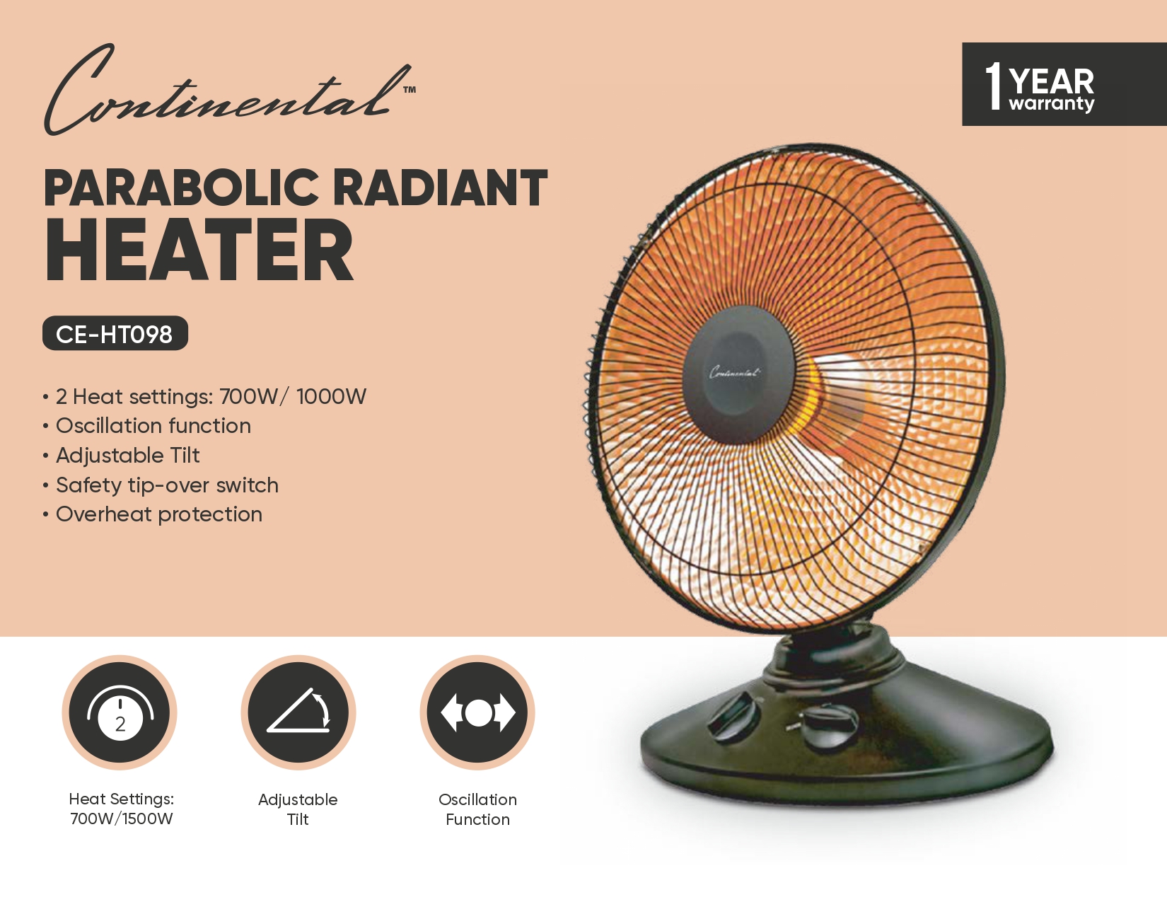 PARABOLIC RADIANT HEATER