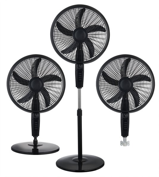 18" 3-in-1 Stand, Table & Wall Fan with Plastic Grill