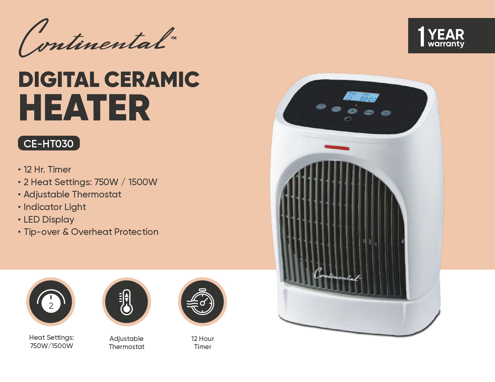 Digital Ceramic Fan Heater