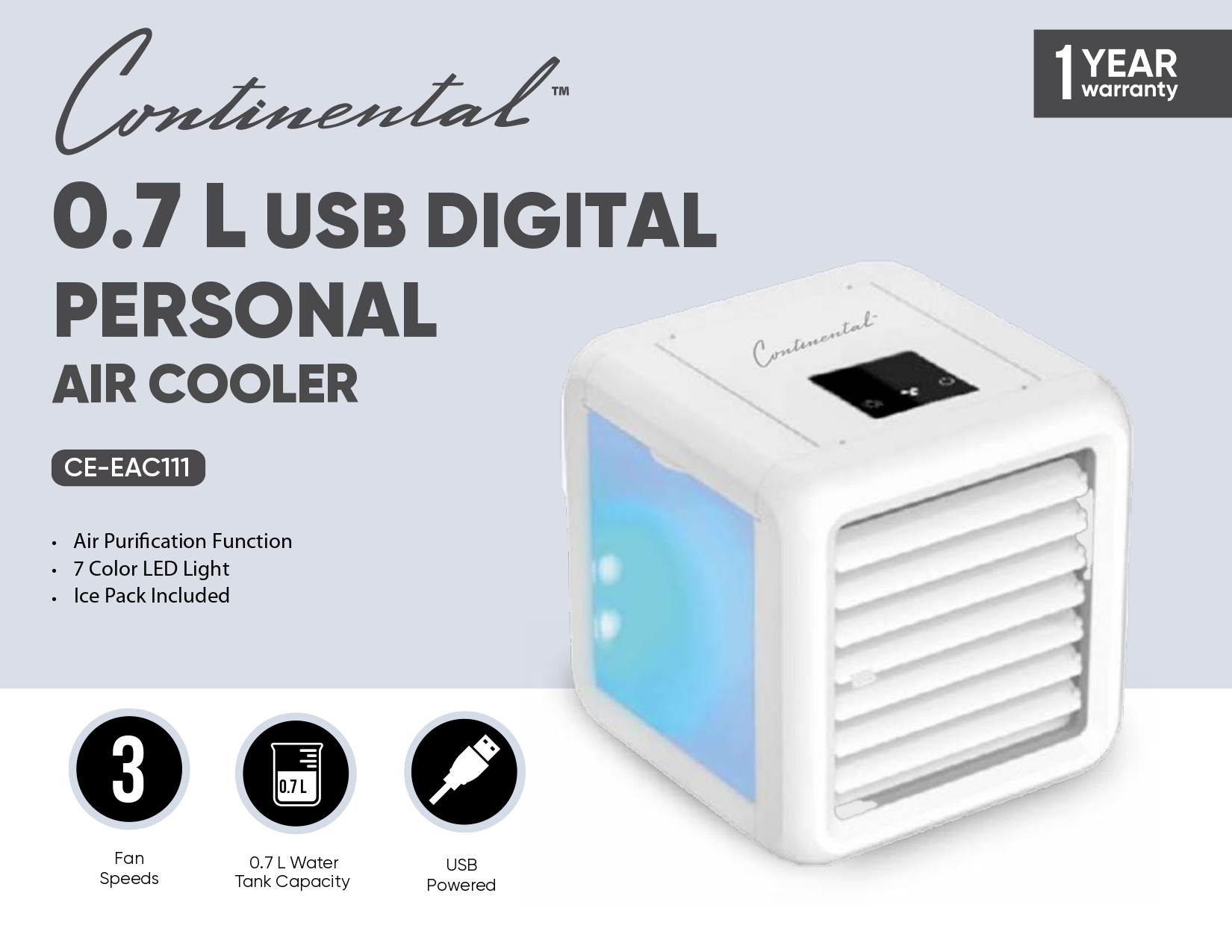0.7 L USB DIGITAL PERSONAL AIR COOLER